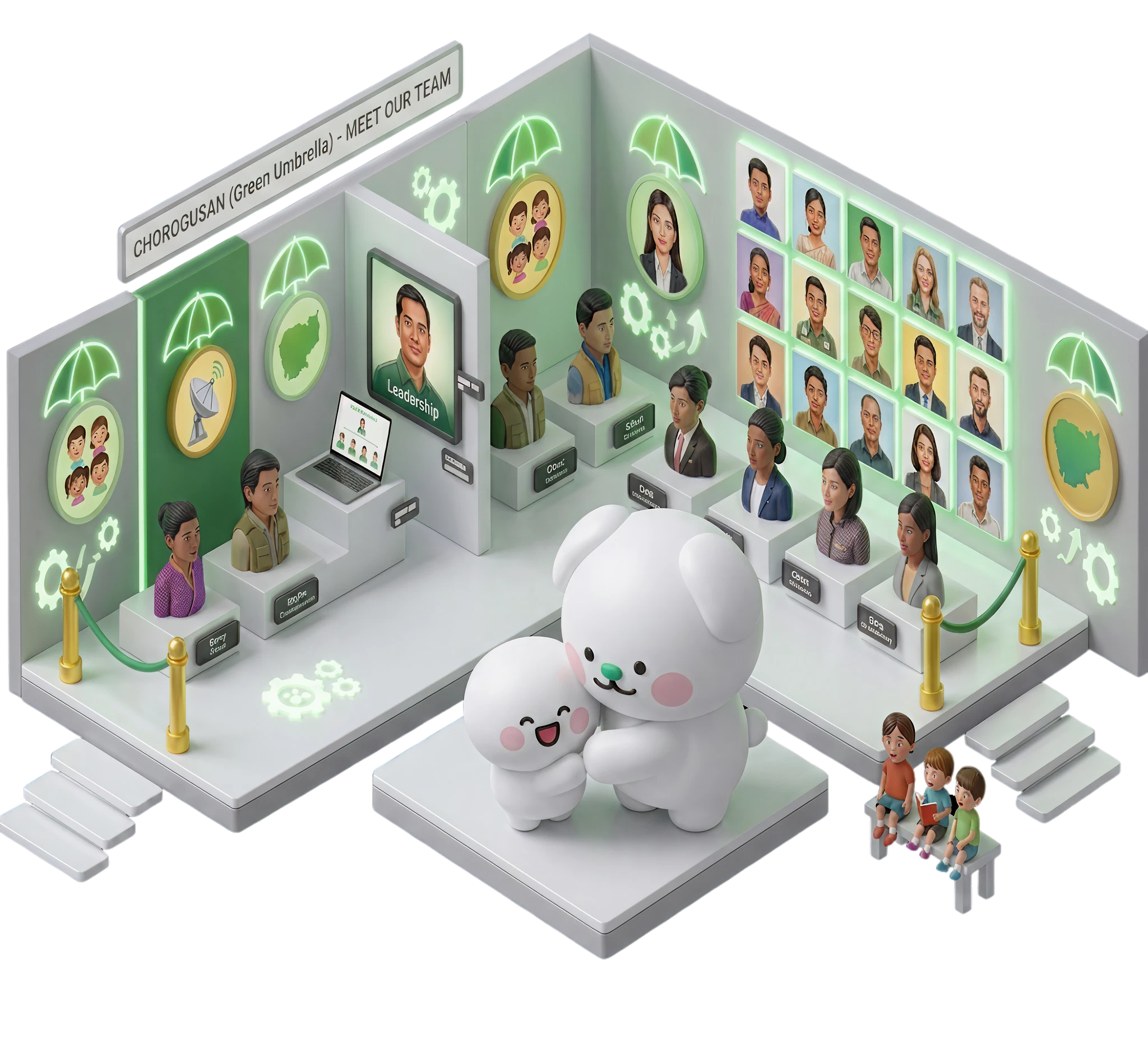 Illustration of the ChorogUsan team office with Cho Mung E